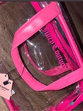 Juicy Couture Hot Pink Clear Tote with Trim